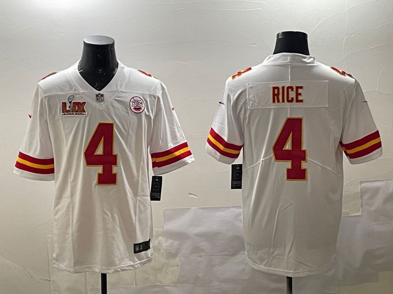 Men Kansas City Chiefs #4 Rice White Second generations 2025 Nike Limited NFL Jersey style 5
